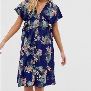ASOS Size Four Tropical Floral Print Dress